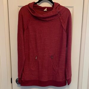 Roxy Maroon Cowl Neck Hoodie Sweater